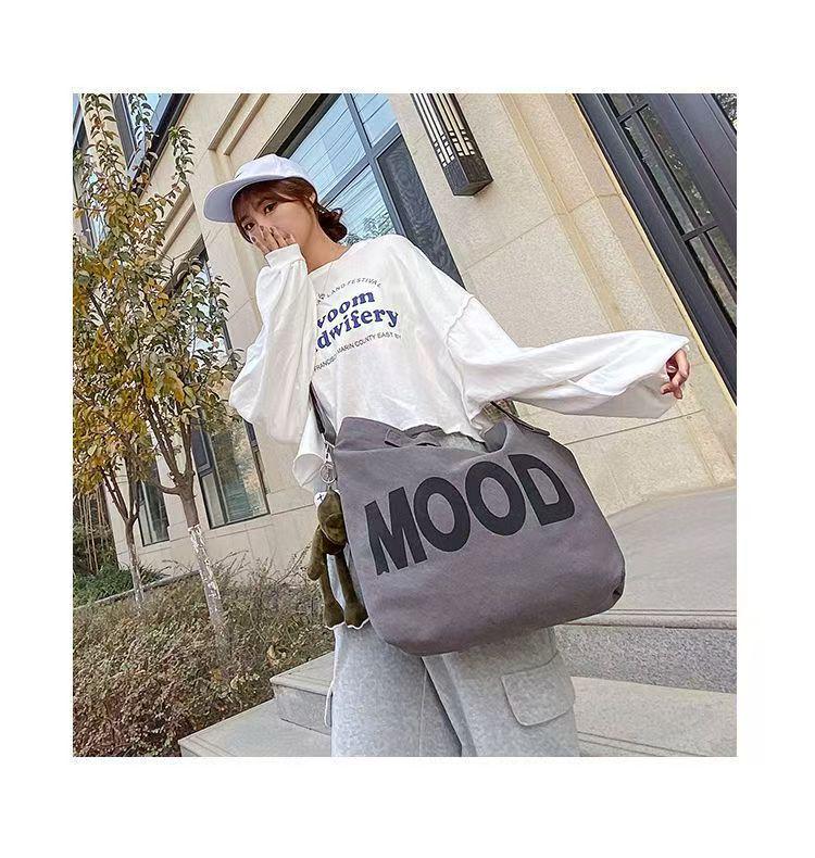 2024 Damen Umhängetasche aus Canvas: Große Kapazität, Koreanischer Stil, Vielseitig für Studenten