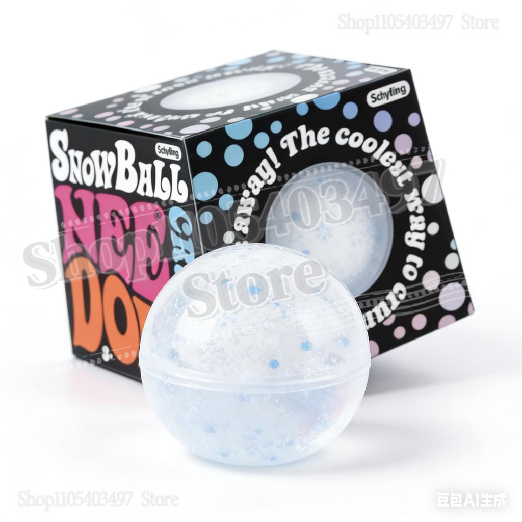 //Schylling Nee Doh Snowball Crunch Tactile Press Plaything Crunch Sound Stress Ease Fidget Ball For Kids Adults For Kids Friends