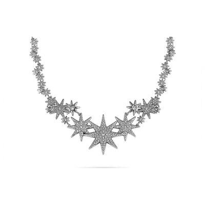 Fizzy Large Crystal Star Snowflake Necklace Women Necklace Silver 5230286