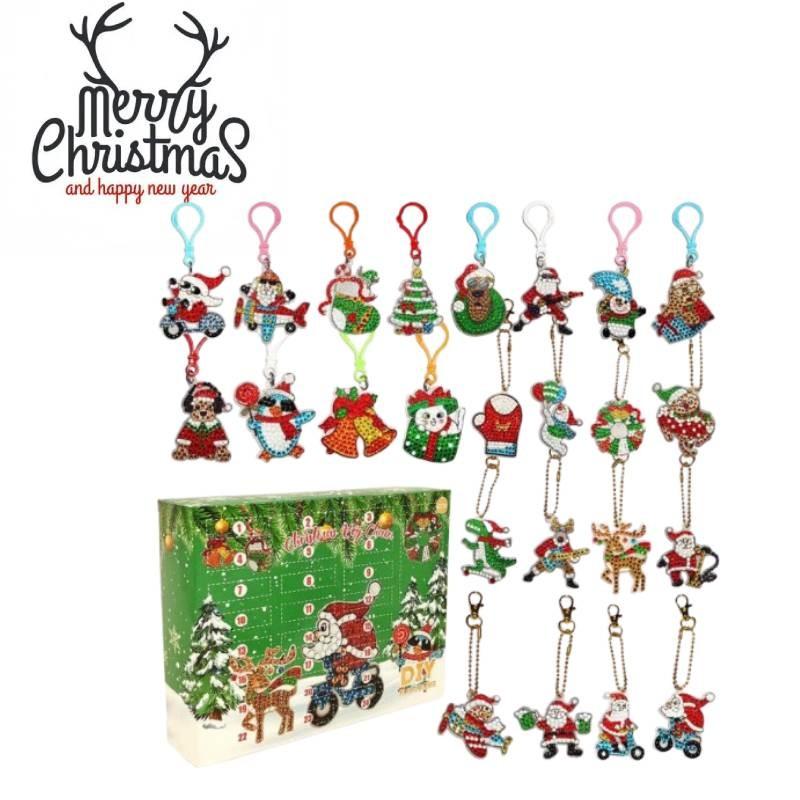 Bunte Acryl-Weihnachtsmalerei-Schlüsselanhänger im Cartoon-Stil Perfekt zum Verschenken in der Weihnachtszeit