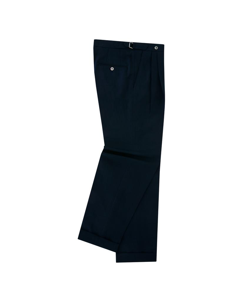 BELLIEF Linen Soft Adjust 2Pleats Trousers (Navy)
