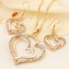 Princess Bride Bridesmaid Romantic Wedding Creative Necklace Earring Set Fashion Luxury Crystal Charm Jewelry Heart Accessories
