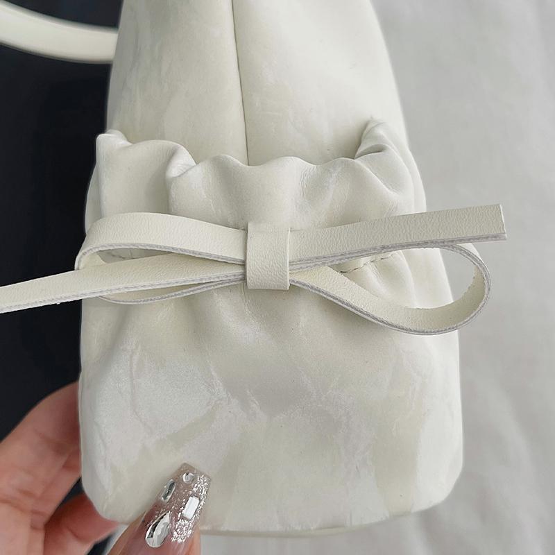 PU Material Four Seasons General Fashion All-match Small Backpack Chain Bow Solid Color Casual Dating Party Work