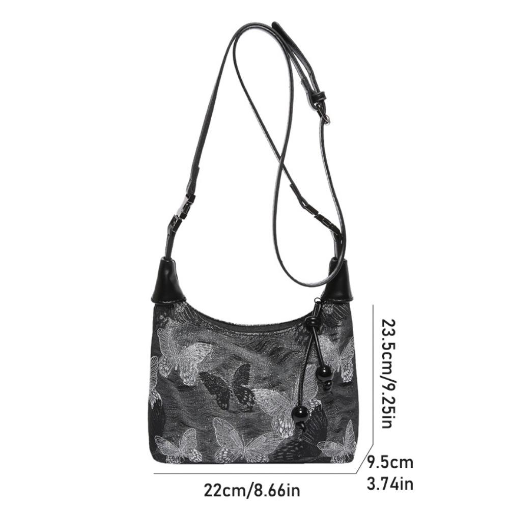 Simple New Chinese Style Bag Commute Cross Body Bag Casual Butterfly Embroidery Bag  Girls