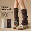 Wool Sock Covers for Women In Autumn and Winter, Thick and Warm, Elastic Wooden Ear Style, Soft Knitted Leg Cover