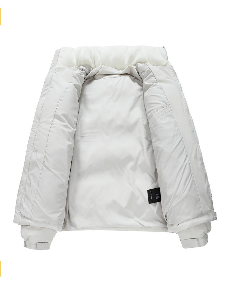 Unisex Trendy Solid Color Stand Collar Down Jacket - Versatile Winter Outdoor Warmth