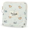 Compact Canvas Sanitary Pouch with Accessory Storage and Coin Kitten Wide X High X 5cm Wide White [precatch] Women's Purse, Design, 10.5cm 9.5cm