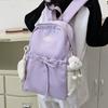 Junior High School Student Schoolbag Female Versatile Solid Color College Student Backpack Lightweight Large Capacity High School Student Travel