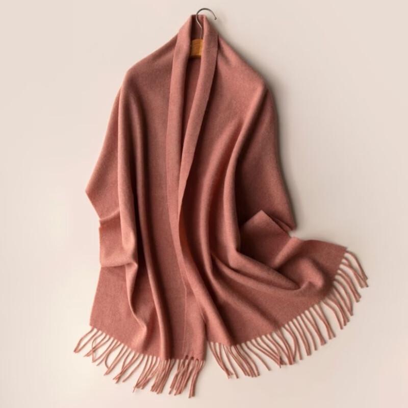 Xincaizhiyun Einfarbiger Wollschal mit Fransen