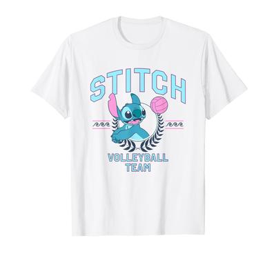 Disney Lilo Stitch Volleyball Team Cute Stitch Chest Logo & T-Shirt