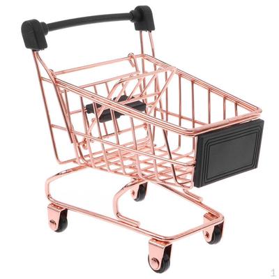 Mini carrello della spesa in metallo venditore giocattolo per bambini finto - Rosa
