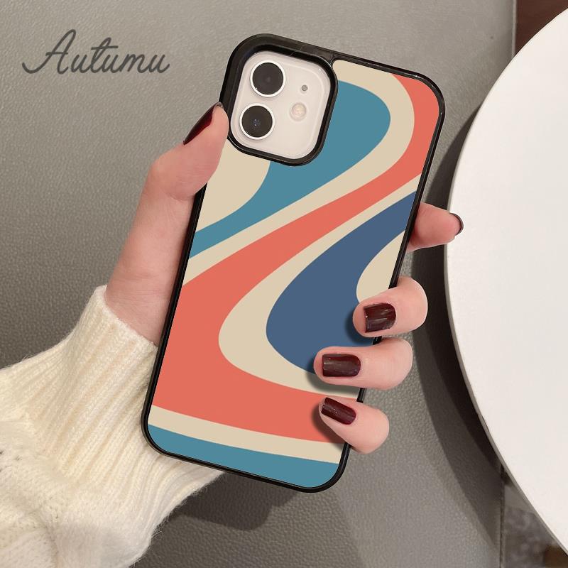 Liquid Swirl Abstract Neutral Blue Grey Phone Case for iPhone 11 12 13 14 Pro Max Mini XR XS SE 2020 6S 7 8 Plus Galaxy S21 S22