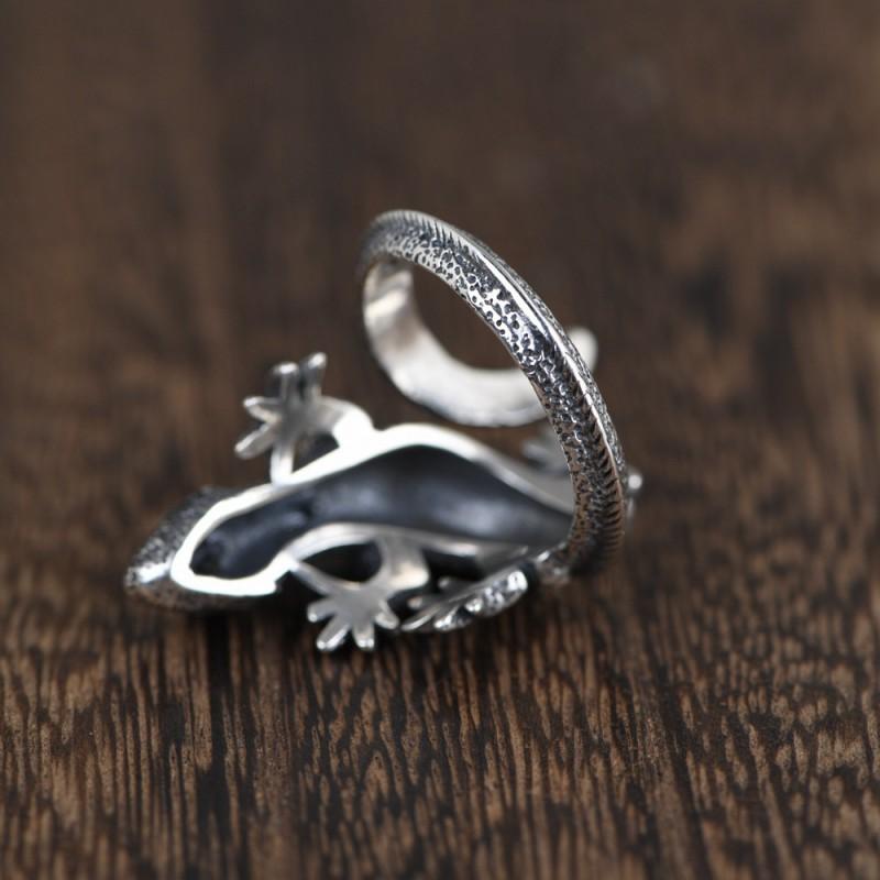 Anello Regolabile Vintage Lucertola Uomo Donna Minimalista Boho Statement Gioielli Rame Placcato Design Geometrico Animale