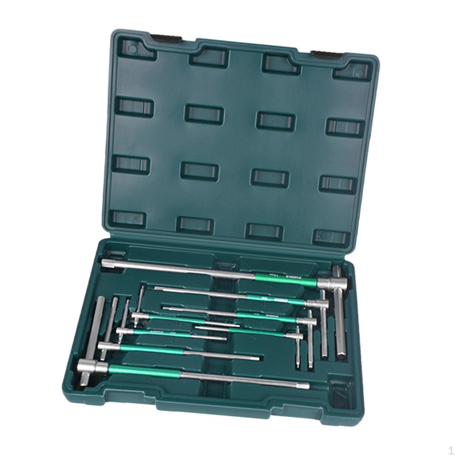 Hex Key T Handle Wrench with Rotating Sleeve And Storage for Bike Maintenance 8pcs