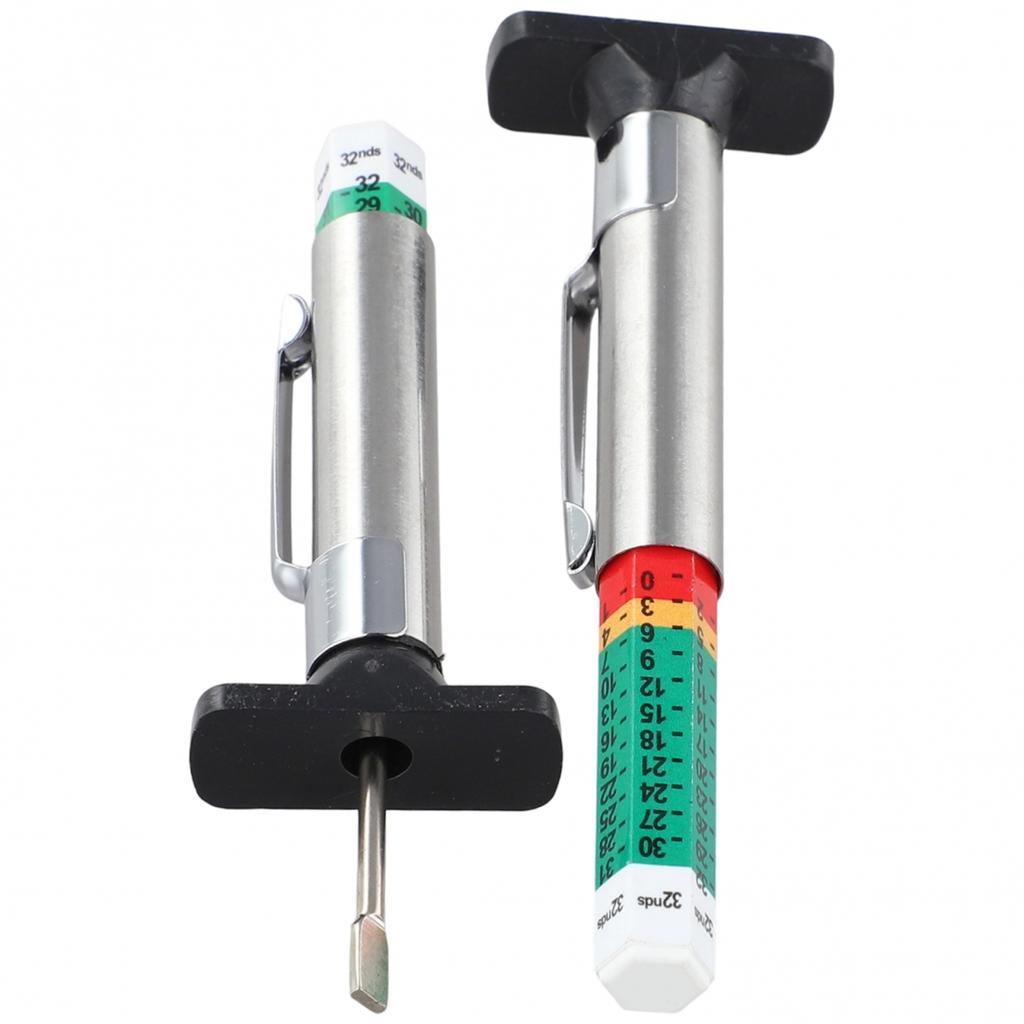 Color-Coded Indicator Tire Tread Depth Gauge Tyre Measuring Tool