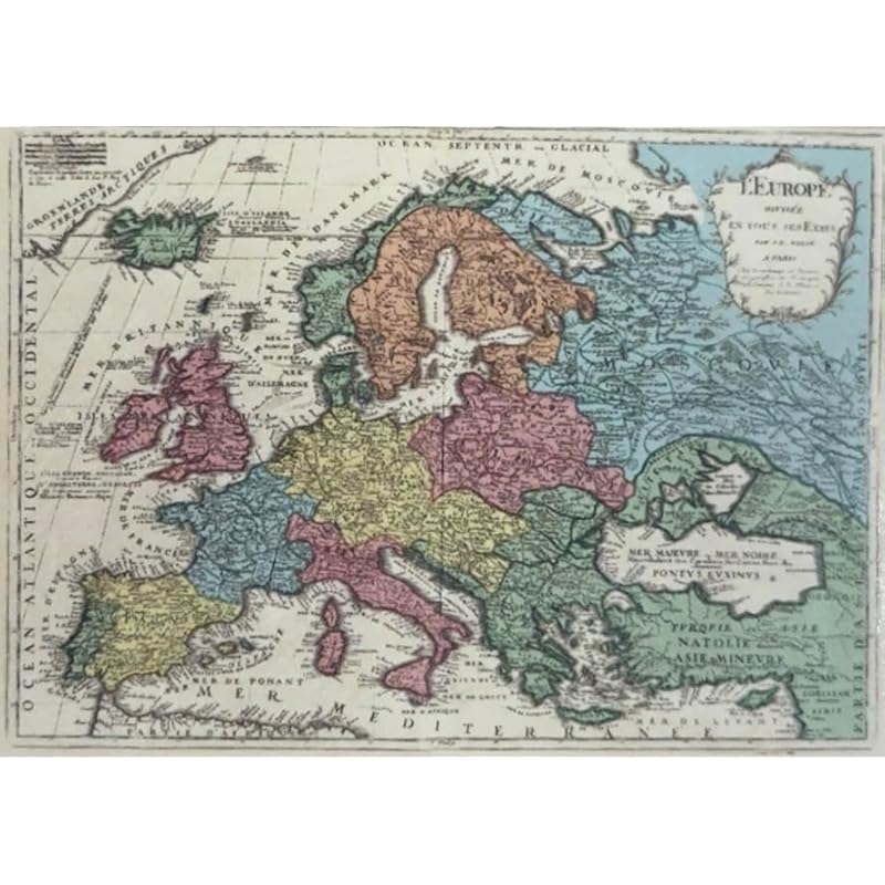 300-Piece Jigsaw Puzzle for Adults: A4 Size (29.7cm x 21cm) - Train Your Brain and Improve Your Concentration (Map/European Design)