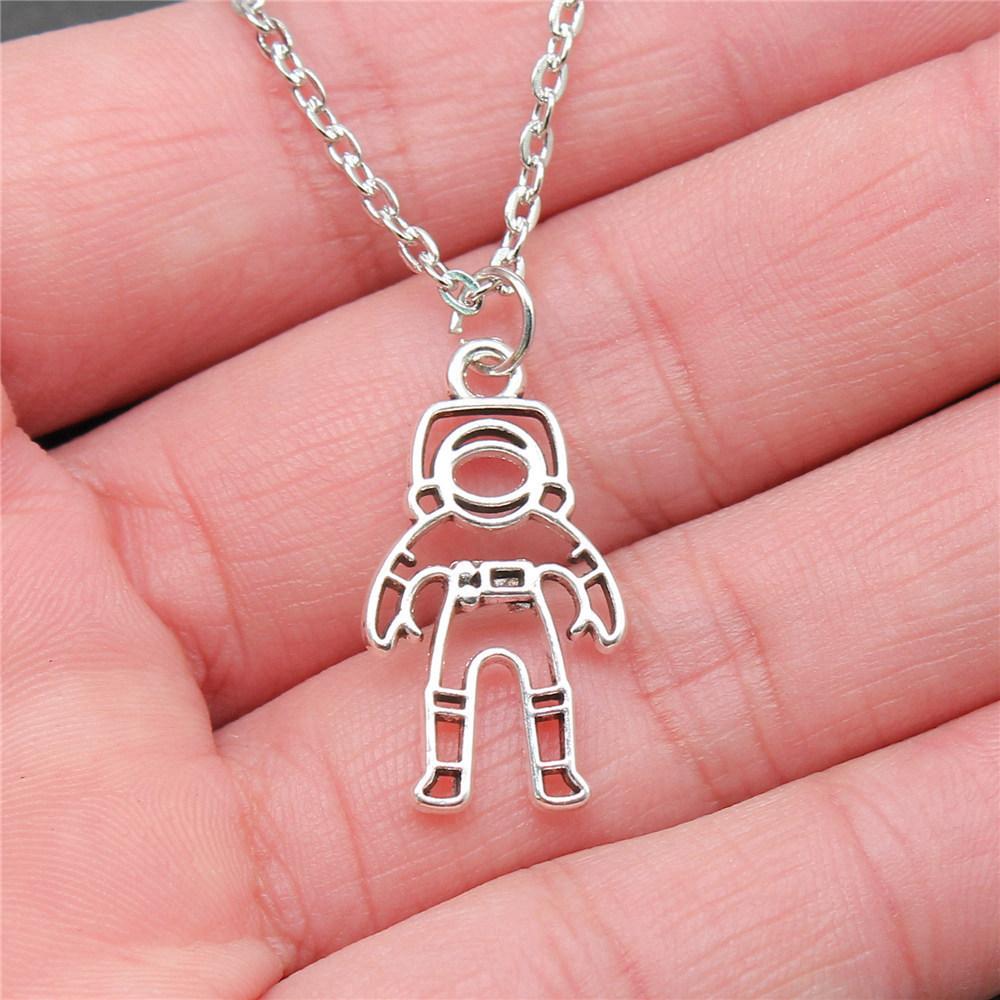 Halskette am Hals 43cm Kette Raumfahrt Reise Kinderschmuck Materialien QN066