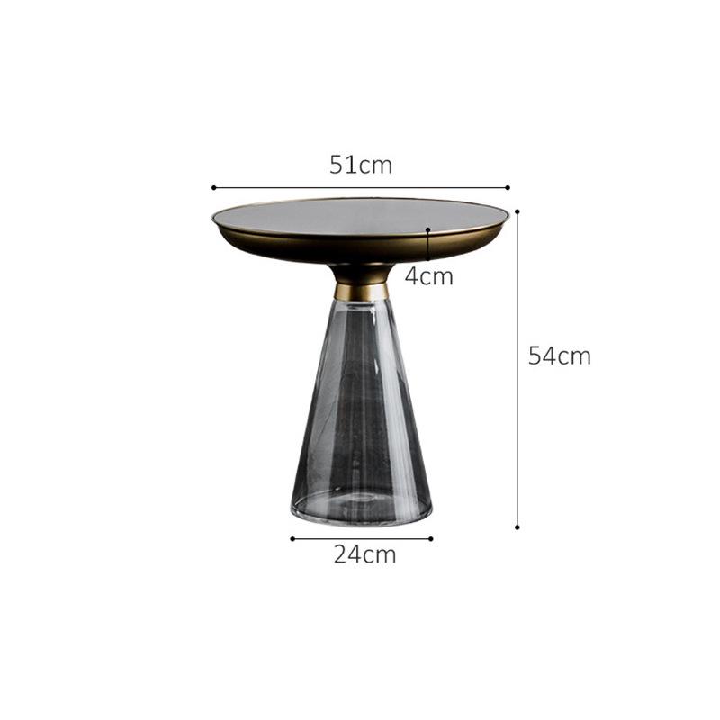 Minimalist Tempered Glass Coffee Table with Wrought Iron Design - Small Luxury Side Table for Living Room or Office