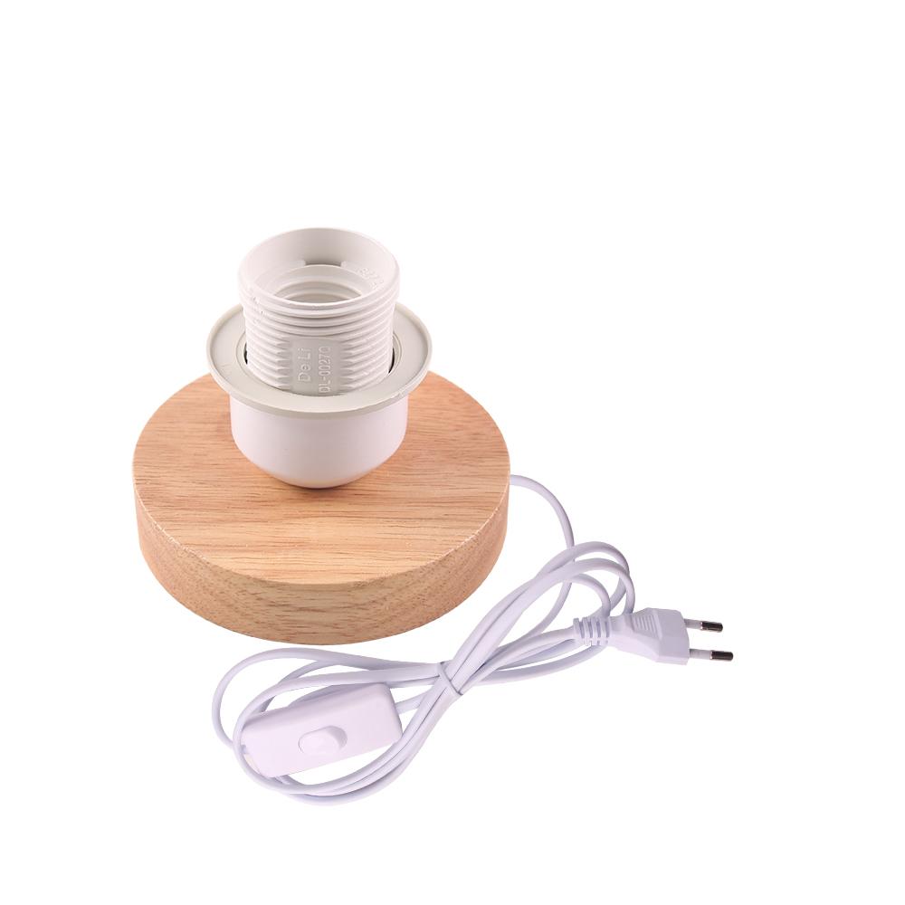 

Настольная лампа из дерева в стиле ретро с цоколем E27, винтажная настольная лампа с подставкой под вилку ЕС, прикроватная лампа, декоративная настольная лампа с деревянной основой 220 В 110 В