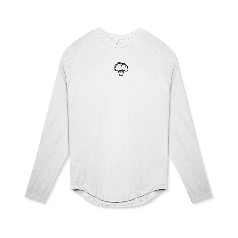 Мужская спортивная рубашка с принтом для бега весна-осень модная повседневная мужская рубашка для фитнеса бодибилдинга с принтом приталенная спортивная рубашка M белый 1198₽