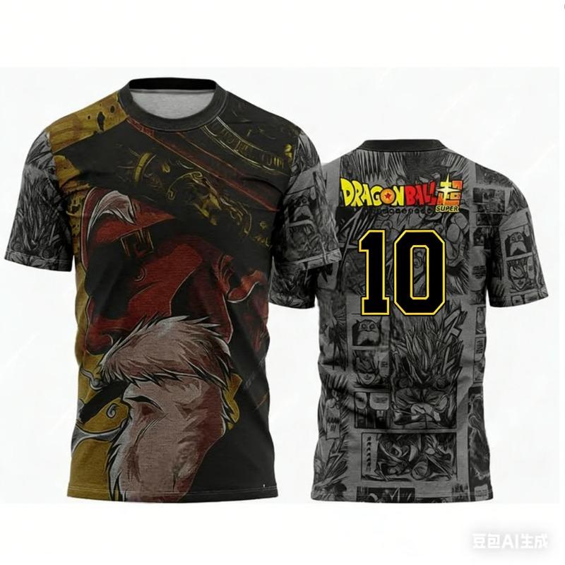 2026 Summer Dragon Ball Retro Fitness T-shirt Men's Oversized 3D Printed Short-sleeved Family Unisex Children's Sports Shirt