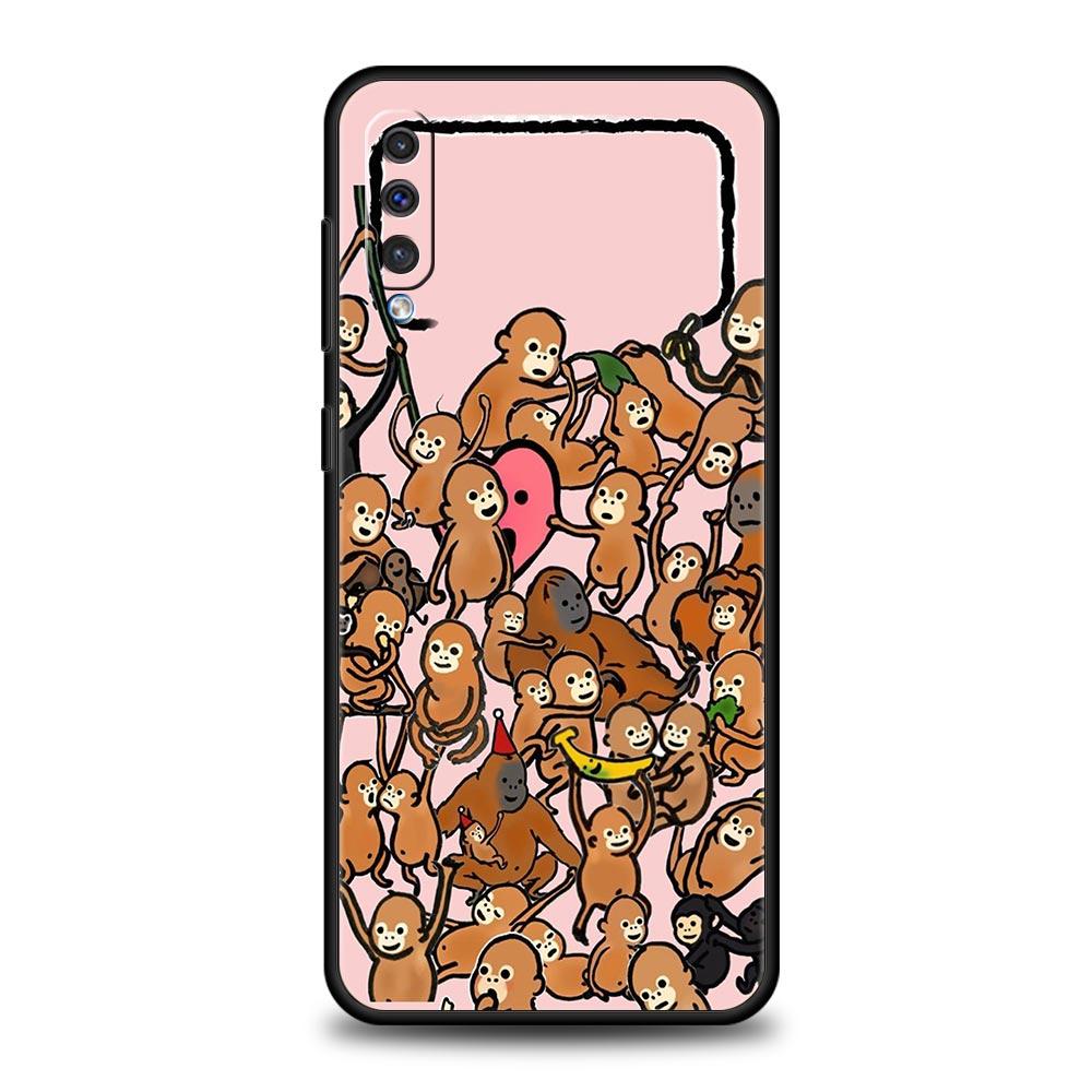 Monkey And Banana Phone Case for Samsung Galaxy A56 A36 A26 A16 A34 A24 A42 A22 A20 A12 A40 A30 A10 5G Soft TPU Cover Shell Bags