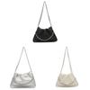 Pu Water Bucket Bag With Wrinkled Design And Chain For Casual Day Use