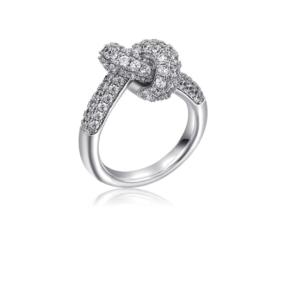 

Classic Design Colored Zircon Knot Rings Colored Zircon Women Gits Intersection Ring Unique Design Geometric Ring Women Jewelry (As shown-32256)-