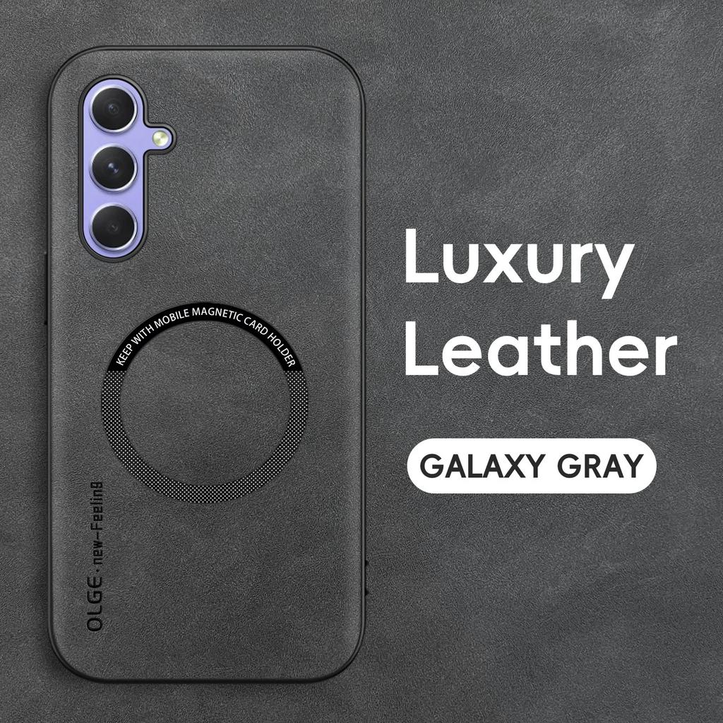 Luxury Leather Magnetic Case For Samsung Galaxy A55 5G A35 A54 A34 A14 A24 A53 A33 A13 A52S A32 A12 A51 Sheepskin Silicone Cover