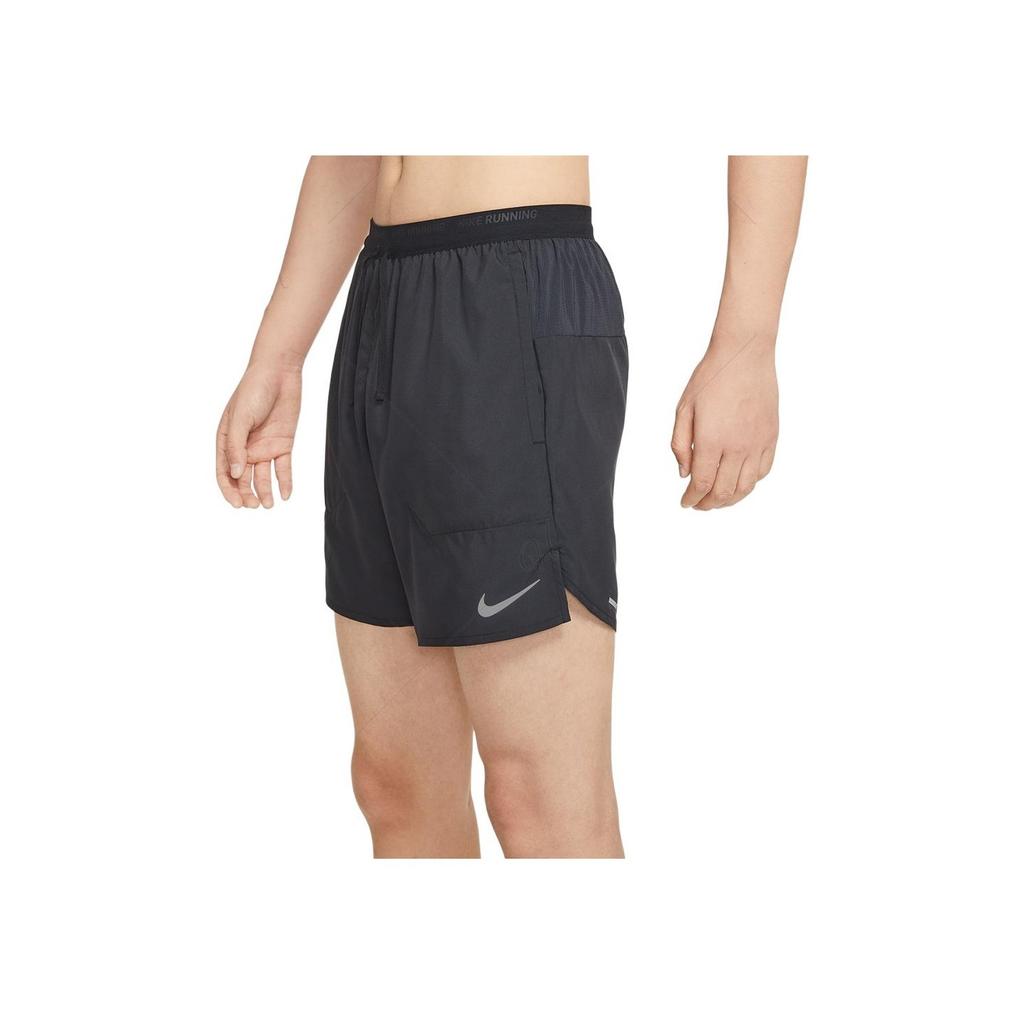 Nike Solid Color Print Logo Drawstring Straight Leg Shorts Men Bottoms Black DX6147-010