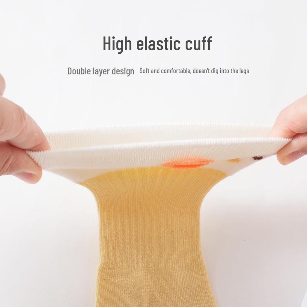 Cartoon Loose-Fit Baby Socks (Spring/Autumn) – Mid-Calf High, Boneless, Unisex for Newborns