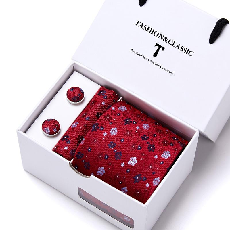 Men'S Tie Set Gift Box 5-Piece Set Group Tie Business Dress Wedding Tie
