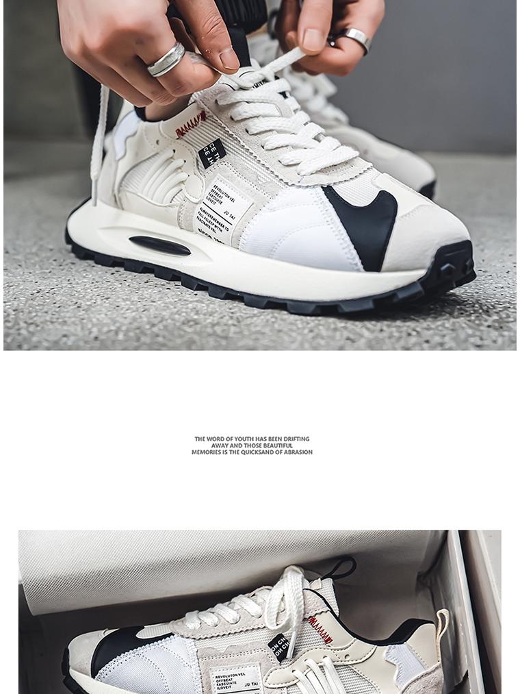 Agan Men's Height-Boosting Winter Waffle Dad Sneakers - Casual, Thick-Soled Running Shoes for Teens