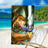 1pc Game Zelda Beach Towel, Beach and Seaside Swimming Pool Equipment, Fashion Pattern, Rectangular, Travel Essentials