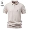 Borduurwerk 2026 Zomer Nieuw Heren Zakelijk Vrije Tijd Wol Polo Shirt Gedraaide Bloem IJskoud Zijde Korte Mouw T-shirt