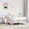 VidaXL Bed Frame with Headboard White 120x200 Cm Solid Pine Wood, Bed, Bedroom Furniture, Wooden Bed, Bed 3305799