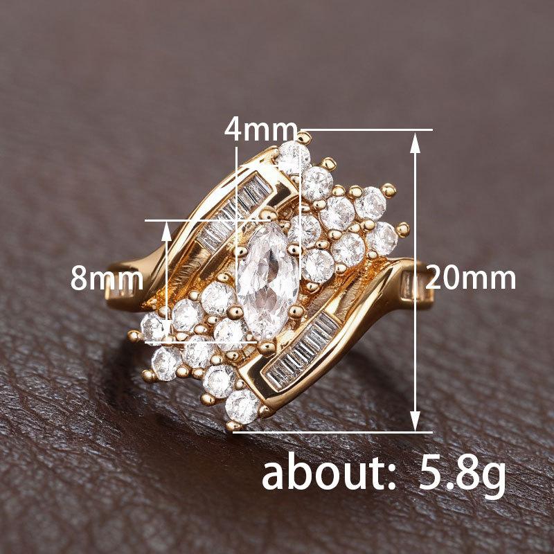 Xiaohongshu Recommends Popular Jewelry, Trendy Niche Group Zircon Ring for Women, Exquisite Horse Eye Ring.