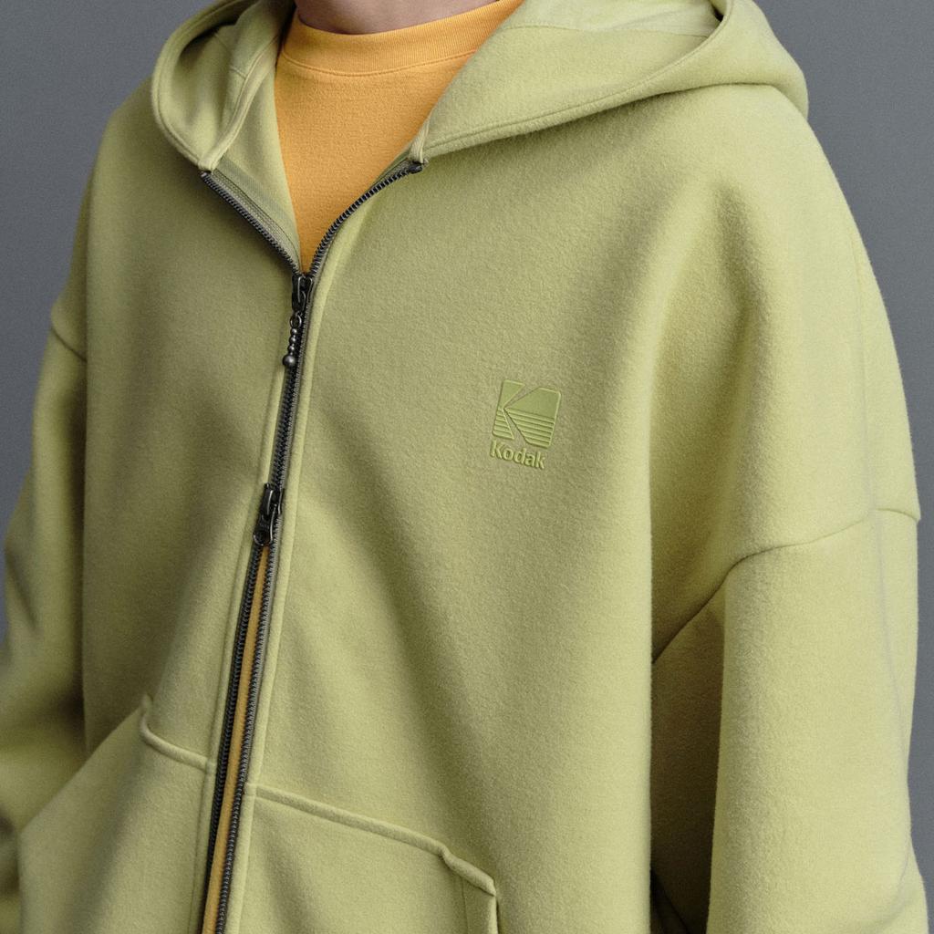KODAK Mellow Oversized Zip-Up Hoodie Lime