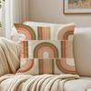 Retro s Geometric Line Pillow Case Organic Short Plush Cushion Covers Breathable Washable WrinkleResistant