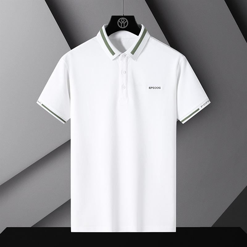 Men's Summer Polo Shirt T-Shirt Comfortable Breathable Splicing Tee Solid Color Loose Casual Lapel Short-Sleeve Shirt