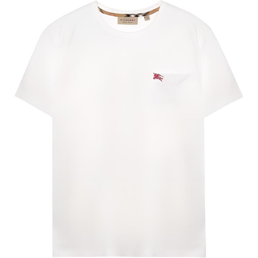 Burberry T-Shirts Men's White Crew Neck Moderate 80268541