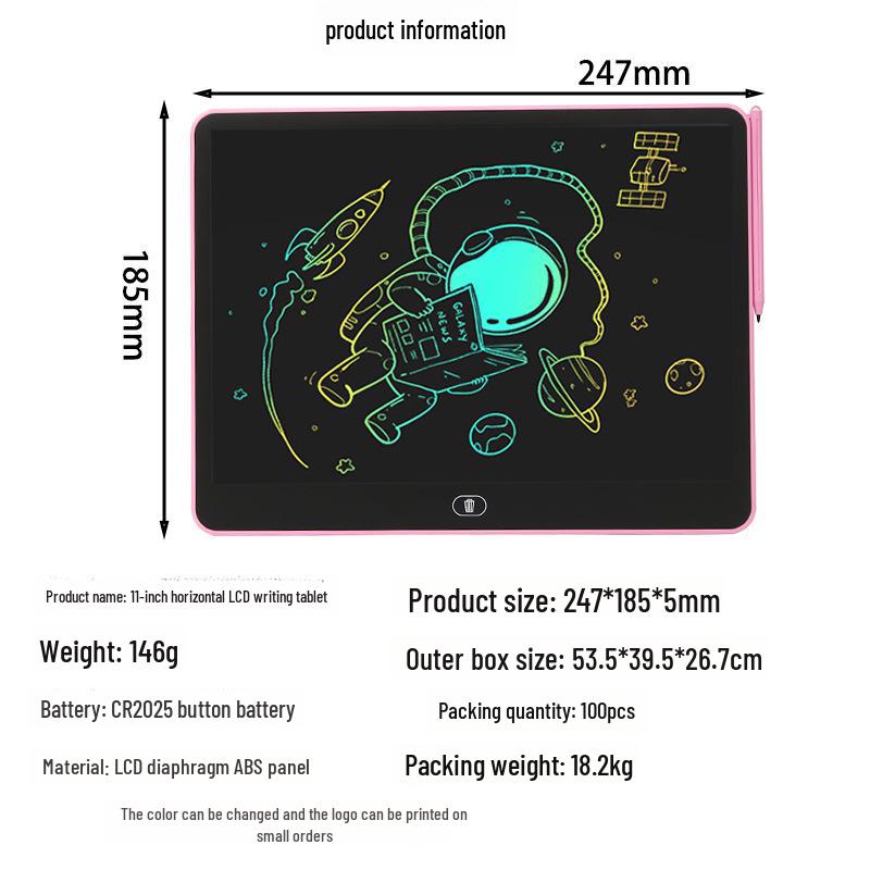 Children's Large LCD Handwriting Tablet with One-Click Clear Feature for Drawing and Writing