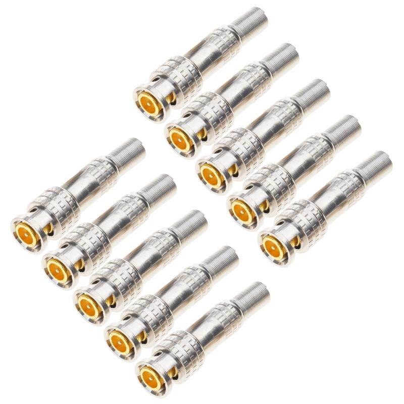 5Pcs/10Pcs 75-5 Solderless BNC Male Connector BNC Compression Connector for CCTV Camera System Easy Installation
