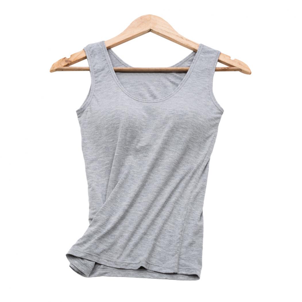 

Женская однотонная модальная майка без рукавов с U-образным вырезом, спортивный жилет L серый