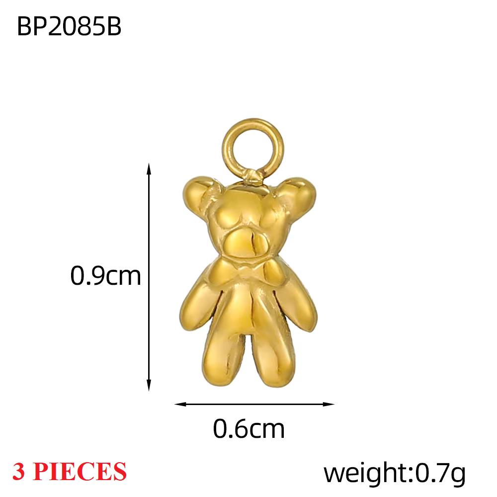 3PCS/LOT CARLIDANA Enamel Turtle Rabbit Bear Charms, Colored Stainless Steel Pendants for Women DIY Necklace Jewelry
