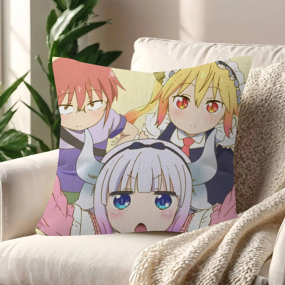 Anime Miss Kobayashi's Dragon Maid  Cushion Cover Inches Farmhouse Decor Home Throw Pillow Covers for Couch Decorations