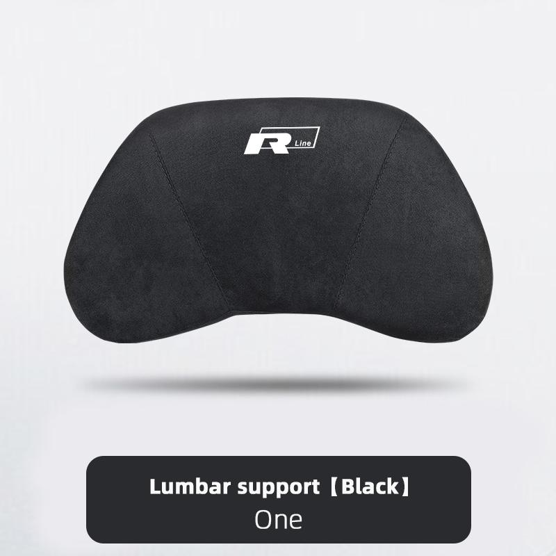 Suede Headrest Car Breathable Memory Foam Neck Pillow For VW Jetta Golf Passat Polo CC Tiguan Arteon Touareg Taigo Caddy Hub Cap EF1