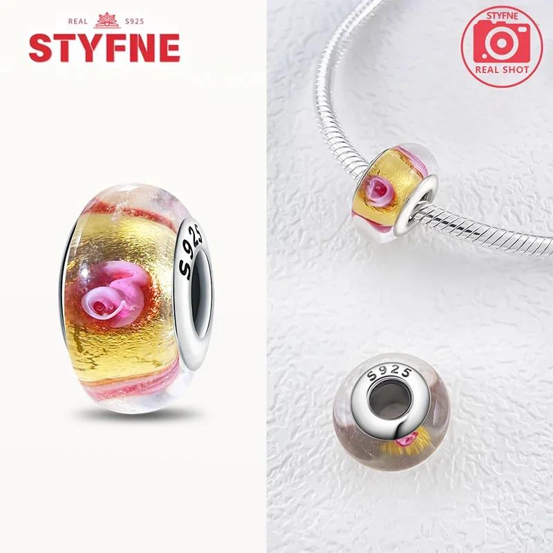 Copper Colorful Flower Series Murano Glass Beads Luxury Charm Fit Original Braceletdiy Fine Jewelry Gift For Women