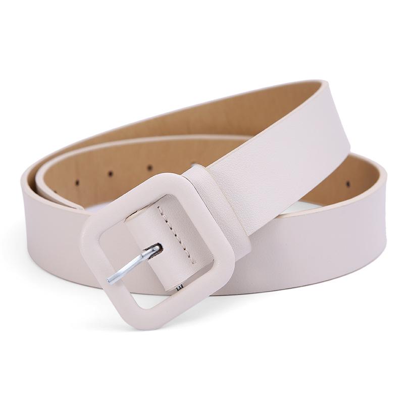 Women's Versatile Black Leather Belt - Korean Style Fashion Accessory for Jeans