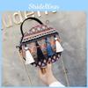 Feminine Ethnic Woven Crossbody Bag With Chain Strap For Daily And Travel Use